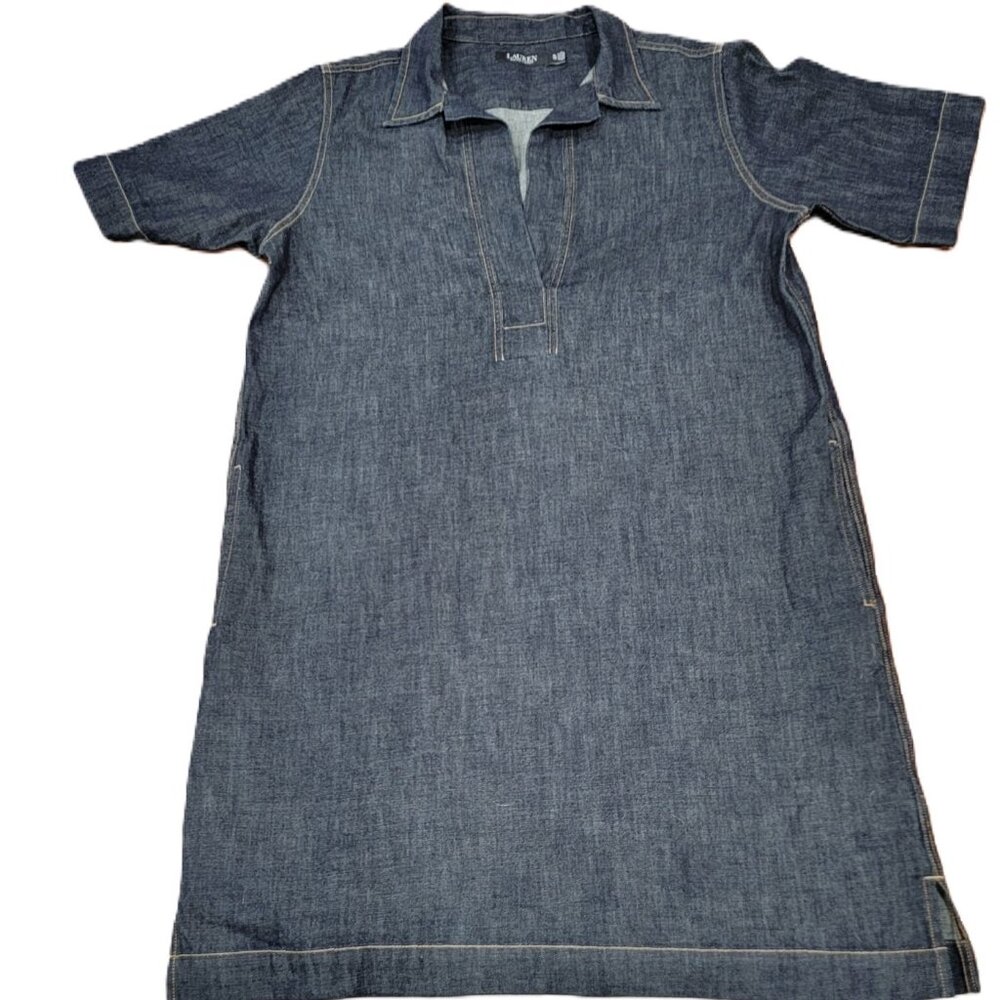 Lauren Ralph Lauren Women's Black Label Waistless Shift Dress Dark Denim Sz. XL